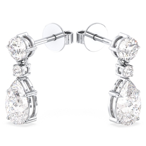 Boucles d'oreilles pendantes REYES de luxe en moissanite taille poire de 1,98 carat, plaquées or 14 carats, magnifiques bijoux raffinés pour femme, idéales pour un mariage - Product Image 4