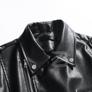 Nouvelle Veste en Cuir PU pour Homme Coupe Slim Style Moto Décontracté Confortable Doux Imperméable Réversible Tendance Urbaine - Product Image 5
