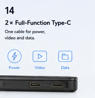 Moniteur de jeu portable à double écran pour Nintendo Switch et PS5, écran tactile IPS FHD de 15,6 pouces, Type-C HDMI, Plug and Play
