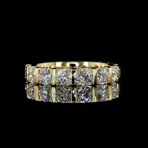 Bague Éternité Classique Sertie de Diamants de Laboratoire Ronds, Or 10K 14K 18K, Argent 925 935, Cadeau d'Anniversaire et de Mariage - Product Image 1