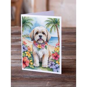 การ์ดอวยพร Lhasa apso luau แปลกๆขนาด8 A7ขนาด5x7พร้อมซอง - Product Image 2