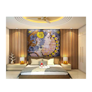 Murale murale élégante inspirée de la nature, découpée à la main, pour salon, couloir, hôtel, avec détails floraux complexes, résistante à l'eau - Product Image 1