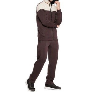 Survêtement gris pour homme avec blocs de couleur, fermeture éclair intégrale, col montant, coupe décontractée, en polyester et coton, pour l'automne, avec poches latérales - Product Image 5