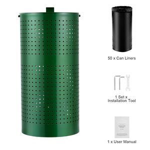 Contenitore per Rifiuti di Cani da Esterno da 11,5 Galloni con 50 Sacchetti, Coperchio e Clip per Sacchetti, Stazione per Rifiuti di Animali Domestici, Cestino per Escrementi di Cane in Amido di Mais - Product Image 3