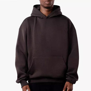Hoodie ample et court pour hommes, en coton épais 500 g/m², coupe oversize, épaules tombantes, en molleton bouclette, pour fabricants - Product Image 2