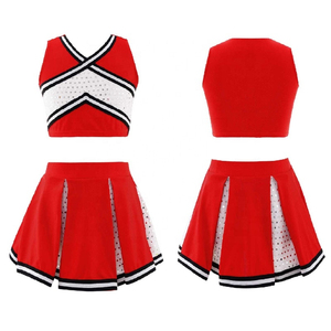 ชุดเชียร์ลีดเดอร์สีแดงพร้อมลายจุดสีขาวและดำ ขนาดผู้ใหญ่ - Product Image 1