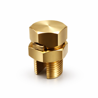 Conector de Perno Dividido de Latón de Alta Conductividad, Macho de Línea de Latón Mecanizado por CNC OEM, Abrazadera de Fabricante, Conector de Perno Dividido de Latón OEM
