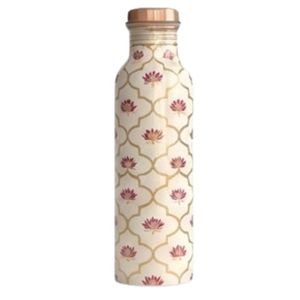 Custom Printed Geometric Pattern Pure Copper <b>Water</b> <b>Bottle</b> Leak Proof Ayurvedic Copper Drinking <b>Bottle</b> for Yoga Office Travel - Product Image 5