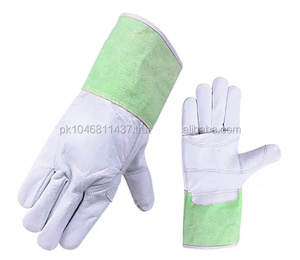Gants de sécurité industriels en cuir de chèvre JNM SAFETY de qualité supérieure, résistants à la chaleur, avec manchette en toile pour soudeurs TIG - Product Image 4