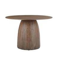Table à manger rectangulaire moderne en bois massif avec piétement cannelé, design pliable pour 6 personnes, mobilier de salle à manger pour entrée