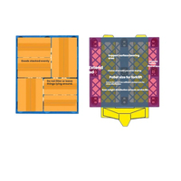 Palette en plastique légère et empilable ZNPP020 HDPE à 4 entrées pour la manutention, le stockage et le transport de marchandises industrielles