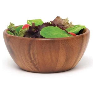 Bol de service à salade en bois résistant à la chaleur, taille personnalisée, bois naturel, écologique, pour la maison, les restaurants, les hôtels et les fêtes - Product Image 2