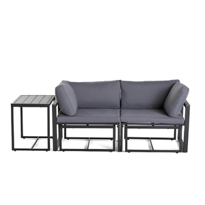 Modern Outdoor Garden Set Metal Patio Sofa Table Cushioned Deck Furniture for Villa Swimming Poolside Rattan Aluminum Lounge - Product Image 1