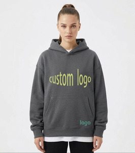 Sudadera con Capucha y Logotipo Personalizado para Hombre, Gris, de Algodón French Terry, Estilo Casual, con Bolsillo Delantero y Corte Regular - Product Image 2