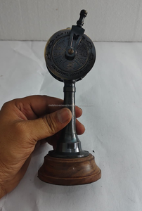 เครื่องส่งสัญญาณโทรเลขโบราณทองเหลืองรูปเรือ ของตกแต่งโต๊ะทำงานสไตล์ทะเล พร้อมฐานไม้ ของสะสม ของขวัญ - Product Image 5