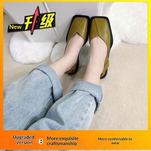 Women's Square Solid Color Sandals Summer New Model Fashionable French Korean Ultra-Feminine Flat Roman <b>Shoes</b> Waterproof - Product Image 6