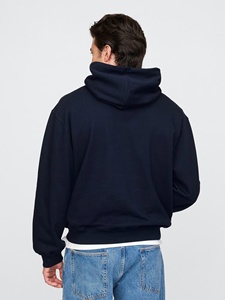 Men's 100% Polyester Regular Fit Heavyweight <b>Velour</b> Hooded Button Front Breathable Quick Dry Winter Casual Streetwear Hoodie - Product Image 3