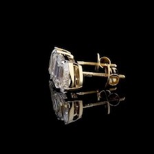 Boucles d'oreilles clous en or 14 carats avec émeraudes et diamants de laboratoire taille poire 1+1 CT, boucles d'oreilles à deux pierres, de luxe pour usage quotidien - Product Image 4