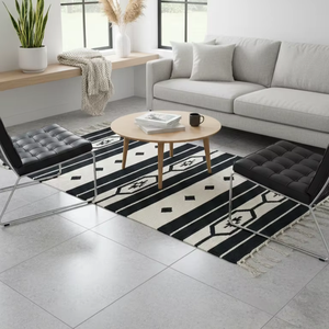 Cotton Handloom Cutshuttle <b>Rug</b> Woven Plush Floral Modern Machine Washable Reversible Multicolor Home Camping <b>Picnic</b> Travel Decor - Product Image 1