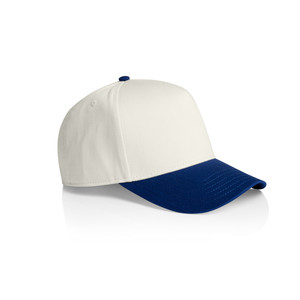 Casquette de baseball bicolore 6 panneaux, couleur contrastée, style décontracté, calotte blanche, visière bleue - Product Image 1