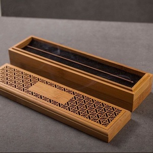 กล่องใส่ธูปไม้ไผ่พร้อมฝาแกะสลักและลิ้นชัก - Product Image 4