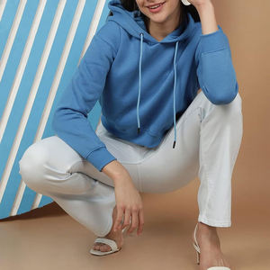 เสื้อฮู้ดครอปผู้หญิงลำลอง ผ้าฝ้ายนุ่ม เสื้อสเวตเชิ้ตแขนยาว มีฮู้ด สตรีทแวร์ ชุดลำลอง ใส่สบาย ชุดใส่ทุกวัน - Product Image 6