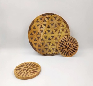 Assiette de service en bois de style élégant, écologique, pour mariage, vaisselle, plats, desserts, article ménager - Product Image 4
