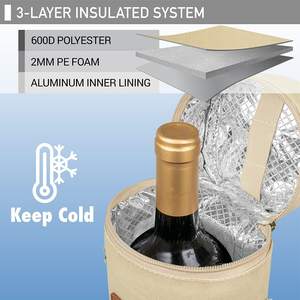 Wholesale Single Bottle Tote Carrier Luxury Insulated <b>Wine</b> Cooler Bag Shoulder Strap Casual Polyester Material China Supplier - Product Image 4