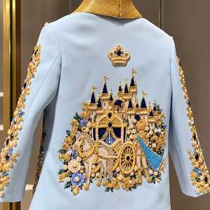 Traje de Esmoquin para Niño, Bordado a Mano, Azul Rey con Perlas Doradas, Blazer con Cuentas, Diseño de Alta Costura, Ropa Formal para Niños, Traje de Tres Piezas para Bodas y Fiestas - Product Image 3