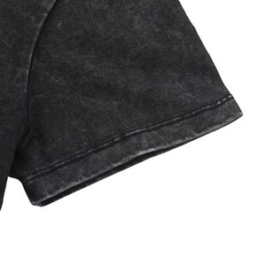 Camiseta de Manga Corta para Mujer, Personalizada, 100% Algodón, 230GSM, Transpirable, Estilo Vintage, con Logotipo, Suave, Informal, Color Sólido, Lavado Ácido - Product Image 4