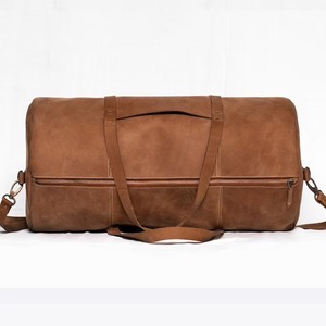 กระเป๋าหนังทรงดัฟเฟิล สไตล์เฮอริเทจ สำหรับเดินทางช่วงสุดสัปดาห์ เหมาะสำหรับผู้ชายและผู้หญิง ความจุขนาดใหญ่ ทนทาน ปิดด้วยซิป พกพาสะดวก รุ่น LDB-0314 - Product Image 4