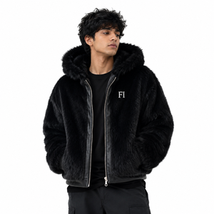 Veste en polaire chaude personnalisée avec logo, fermeture éclair intégrale, capuche, coupe oversize, streetwear décontracté d'hiver, sweats à capuche en coton polaire pour hommes, fournisseur en gros - Product Image 5