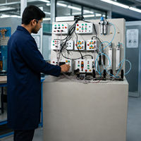 Formation en électropneumatique industrielle |   Entraîneur électropneumatique pour l'automatisation des laboratoires de génie mécanique, expériences sur les capteurs PLC