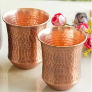 Verres à eau traditionnels en cuivre, gobelets métalliques haut de gamme pour l'hydratation, durables, réutilisables, écologiques, pour la cuisine et la salle à manger. - Product Image 1