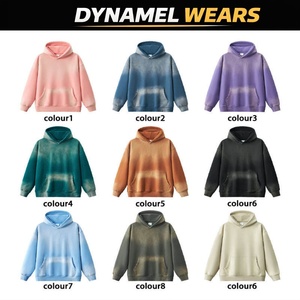 Wholesale Custom Oversize Acid <b>Wash</b> Hoodie for Men Fashion Smoke Grey Vintage Heavy 100% Cotton Hooded Collar Autumn Pocket - Product Image 4