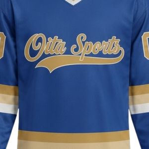 Camiseta Deportiva de Hockey sobre Hielo Sublimada Azul Rey para Hombre, Cuello en V, Rayas, Poliéster, Uniforme Deportivo para Equipo, Ropa para Partidos - Product Image 5