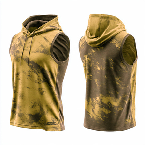 Camisetas sin mangas con capucha para culturismo, sublimadas, para entrenamiento, fitness, para hombre, ajustadas, para gimnasio, camisetas con capucha sublimadas - Product Image 1