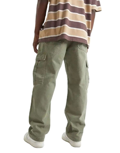 Gray washed <b>denim</b> wide leg Casual style elastic waist Breathable cotton <b>material</b> Spring fashion men's pants - Product Image 2