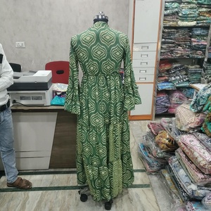 <b>Women</b> Boho Floral Print Maxi <b>Dress</b> V Neck Bell Sleeve Empire Waist Tiered Long Casual Summer <b>Dress</b> - Product Image 4
