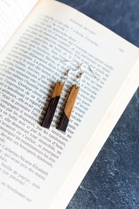 Boucles d'oreilles en bois, matériau naturel, faites à la main, bijoux fantaisie légers, accessoires pour femmes, pour la vente en gros aux boutiques et la fabrication de bijoux - Product Image 4