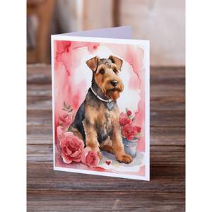 Airedale Terrier การ์ดอวยพร A7วาเลนไทน์, การ์ดเปล่า8ใบพร้อมซองขนาด5x7 - Product Image 2