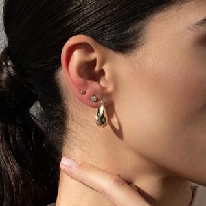 Pendientes de Aro Gruesos en Forma de Lágrima de Oro de 14K, Joyería Elegante y Atrevida para Uso Diario, Regalo para Mujer, 9K, 10K, 14K, 18K - Product Image 6