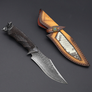 Couteau à lame fixe en acier Damas fait main, qualité industrielle, pointe tombante, personnalisable ODM/OEM, nouvelle arrivée, vente en gros de haute qualité - Product Image 4