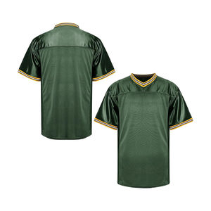 Camiseta de Fútbol Verde con Cuello en V para Hombre, Manga Corta, Malla Transpirable, Poliéster, Ropa Deportiva de Equipo, Corte Regular, Todas las Temporadas - Product Image 3