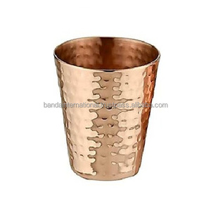 Vaso de Cobre Puro Martillado con Acabado Negro y Pulido para Beber y Uso en la Cocina, Vaso de Cobre Antiderrames - Product Image 1