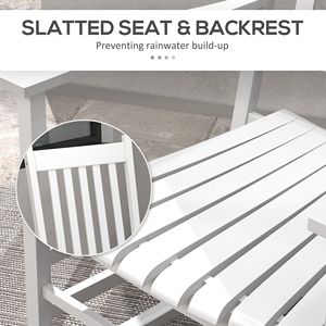 2 Sedie a Dondolo in Legno Bianco per Giardino e Balcone, Resistenti alle Intemperie, con Braccioli Pieghevoli e Schienale Alto - Product Image 6