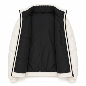 Custom Streetwear Mens Puffer <b>Jacket</b> Embroidered Patch Winter Padded Coat <b>Fleece</b> <b>Lined</b> Polyester/Nylon High Collar Private Label - Product Image 5