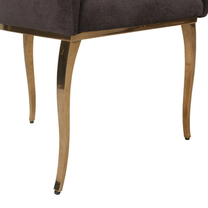Chaise de salle à manger moderne capitonnée en velours écologique imperméable avec pieds en métal durables et coussin en fer au design d'appoint pour hôtels et appartements - Product Image 4