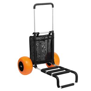 Carrello Pieghevole da Campeggio con Ruote Grandi per Spiaggia e Sabbia, Pianale di Carico 76x39 cm, Ruote Solide da 12 cm, Capacità di Carico 75 kg - Product Image 3