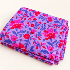 Tissu en coton tissé respirant à motif floral végétal, poids moyen, style indien Jaipuri, pour vêtements féminins et textiles de maison - Product Image 5